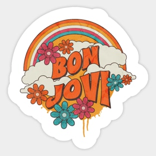 Retro Rainbow - Bon Jovi Sticker